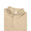 Men's New Solid Color Textured Jacquard Polo Sweatshirt, Lapel Long Sleeve Loose Fit Button Casual Pullover, European American Style