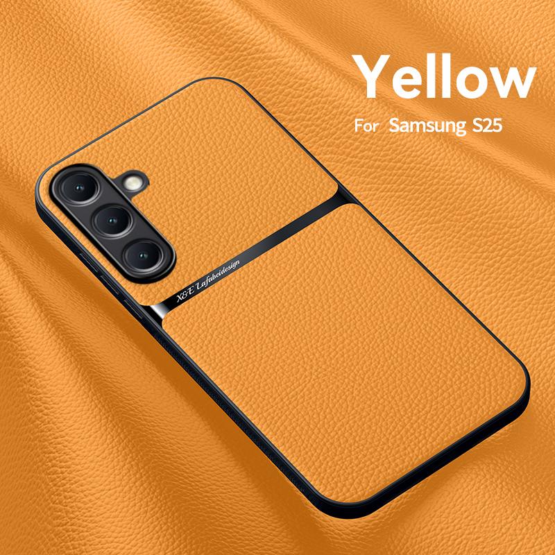 Solid Color Leather Slim Magnetic Phone Case For Samsung S25 S24 FE S23 Ultra S22 S21 A16 A55 A54 A15 A35 A34 Soft Shockproof for MagSafe Bumper Cover