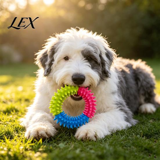 Bite Resistant Dog Toys for Aggressive Chewers Spiky Ring Toy, Rubber Chew Interactive Dental Cleaning Dogs Fetch And Teeth Toy Durable