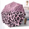1pc Sturdy 8-Bone Auto Umbrella, Leopard Print Bow Umbrella, Digital Printed, Foldable Umbrella for On-the-Go Outdoor Use