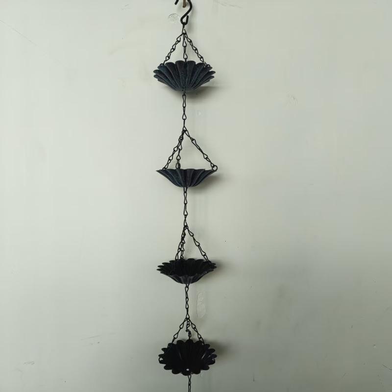 

Japanese Style Rain Chain for Outdoor Use Metal Eaves Gutter Drainage Decorative Chain Perfect for Gardens