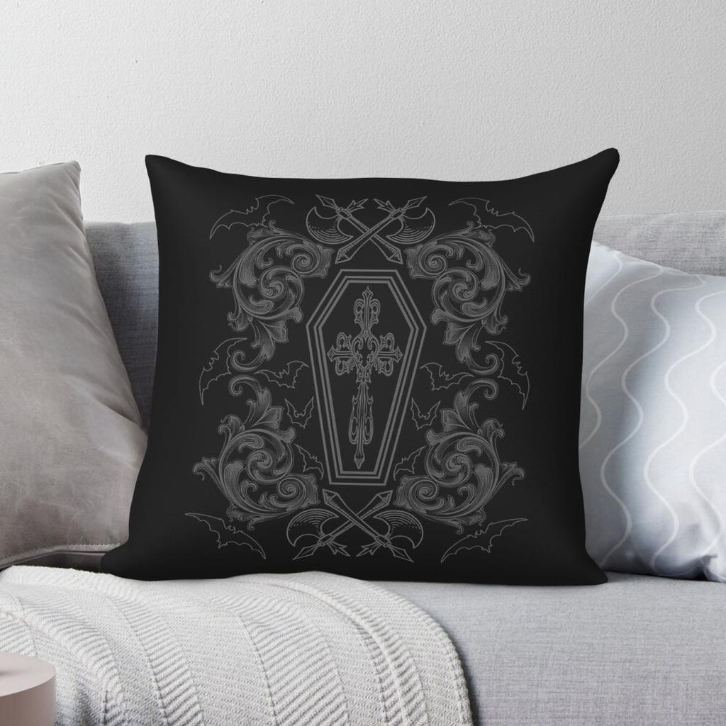 Vampire Coffin Square Pillowcase Polyester Linen Velvet Pattern Zip Decor Pillow Case Home Cushion Cover
