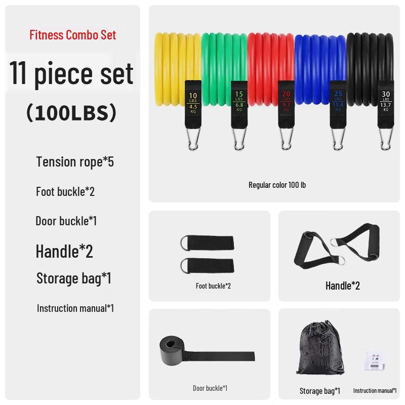 Longchan 11-Piece Fitness Resistance Band Set