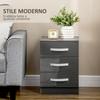 Set of 2 Modern Nightstands with 3 Drawers for Bedroom and Living Room in Particleboard, 40x36x56 cm, Grey