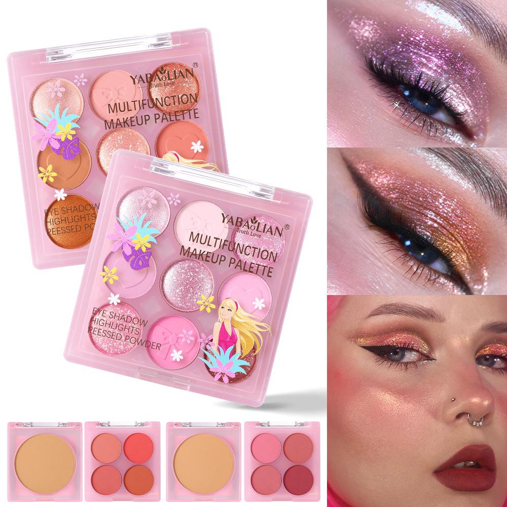 Three-in-one Makeup Plate Eyeshadow Blush Powder Makeup Plate Matte Pearl Nude Multifunctional Makeup Plate Facial Makeup