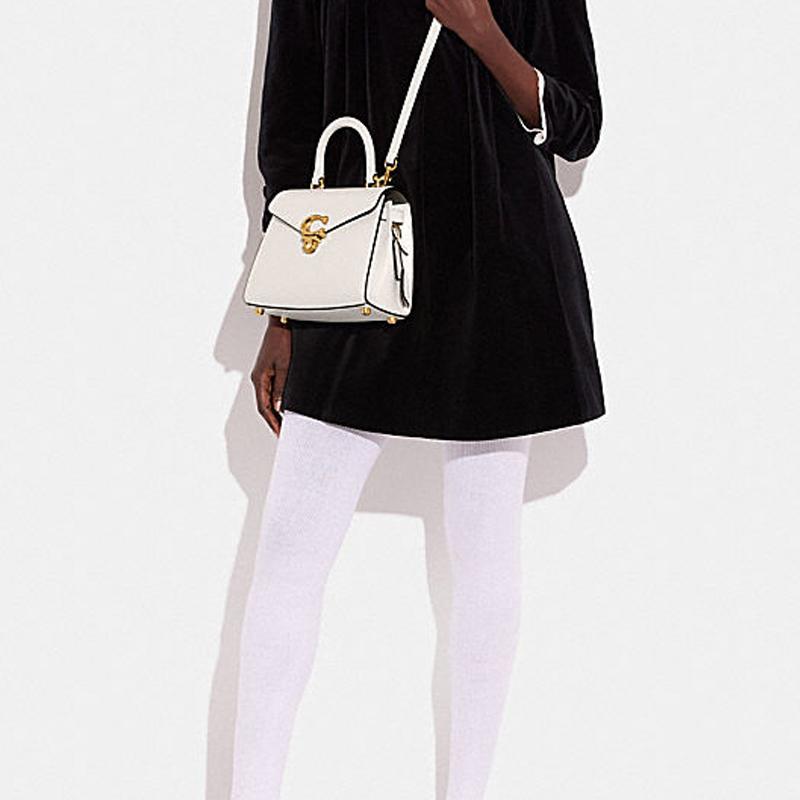 New COACH Cow Leather Handbag, Shoulder Bag, Crossbody Bag Medium Size Women's White CH723-B4HA
