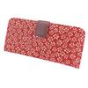 Indenya Inden Long Wallet, Large, Thin Deerskin, Red with White Lacquer, Plum Blossom Pattern, 2107-13-148