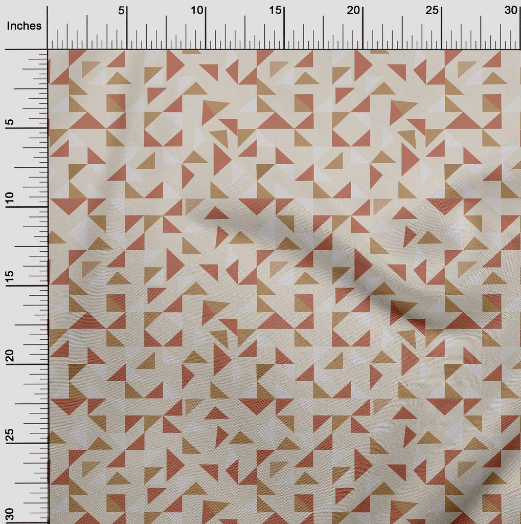oneOone Cotton Flex Beige Stoff Geometrischer Nähstoff Meterware Bedruckt DIY Kleidung Nähzubehör 40 Zoll