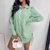 Women's Autumn Fashion Sexy Side Drawstring Shirt Dress