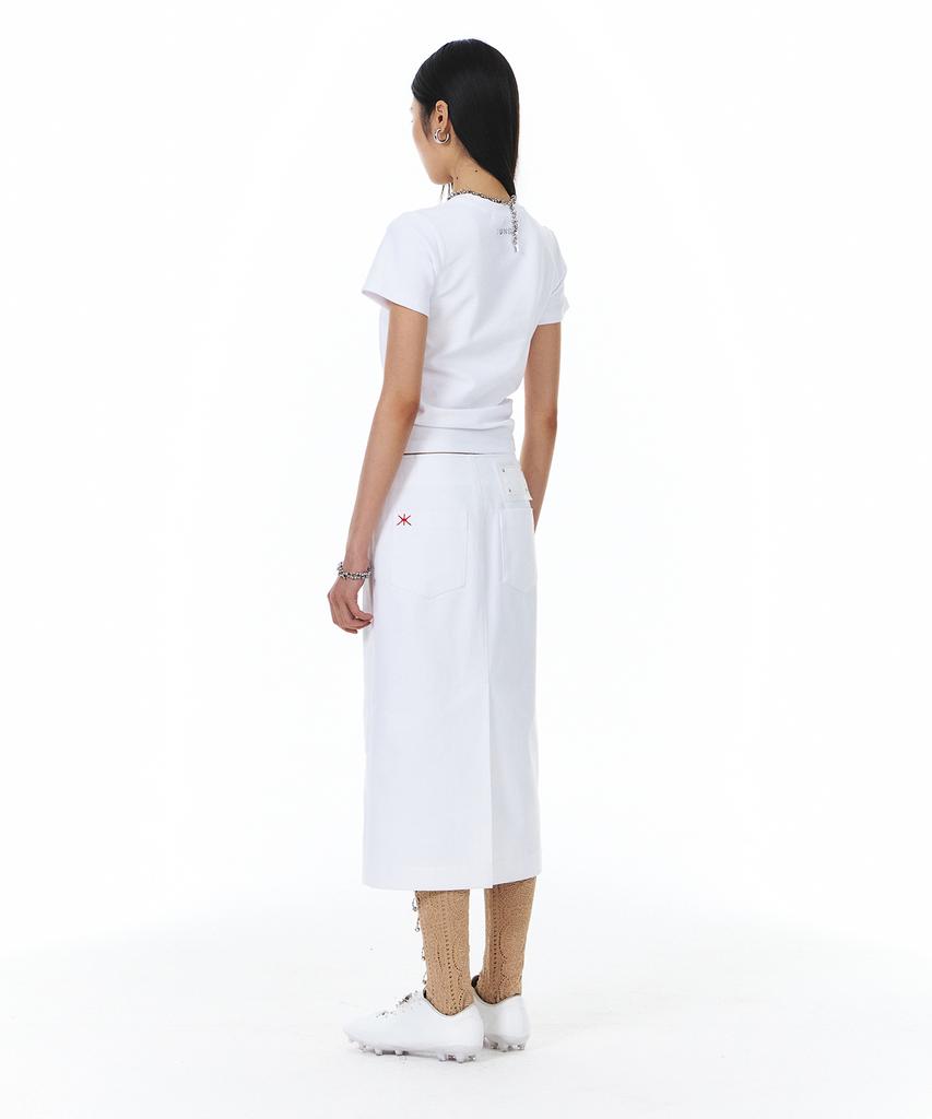 Yunse Zipper Skirt (White)