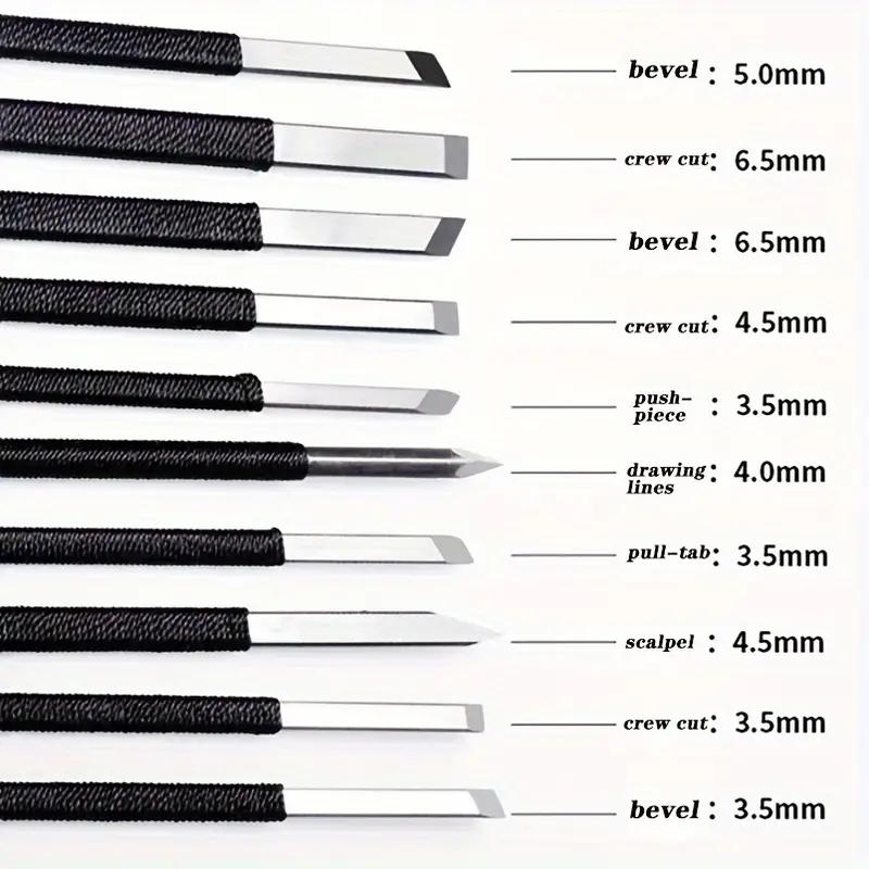 10pcs Hand Carving Knife Stone Carving Knife Seal Carving Tool Set Hand Seal Carving Knife Wood Carving Knife Core Carving Tools