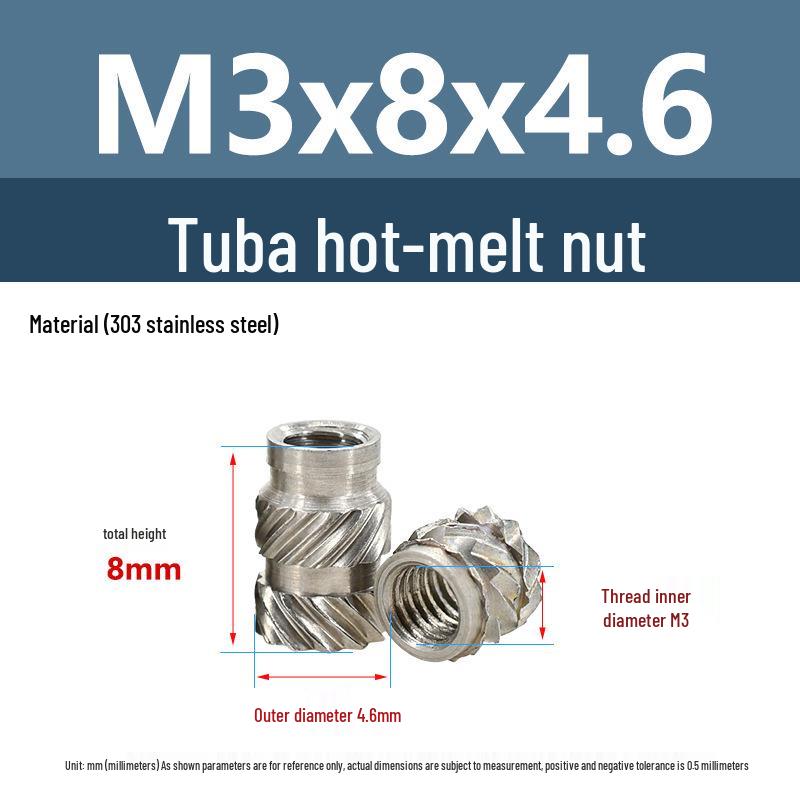 Stainless Steel Pre-embedded Injection Molding Knurled Nut M2M3M4