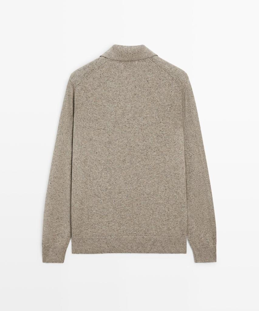 Masimodutti Cotton Blend Knit Polo Neck Sweater