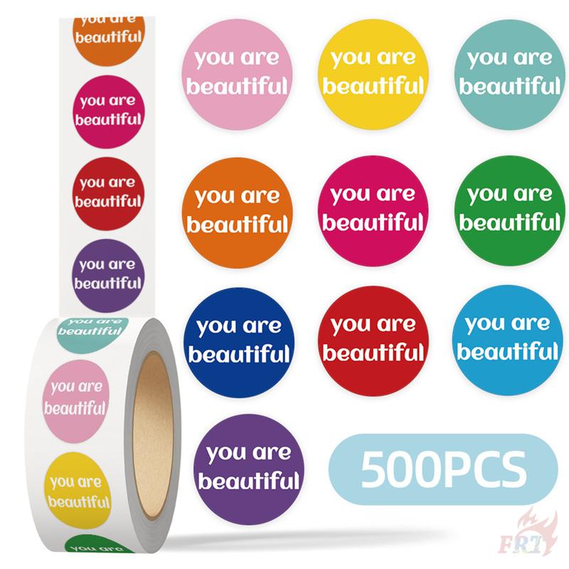 500Pcs/Roll Colorful Labels. You Are Beautiful Kids Rewards Stickers - DIY Scrapbooks Album Decor Sealing Label Decals