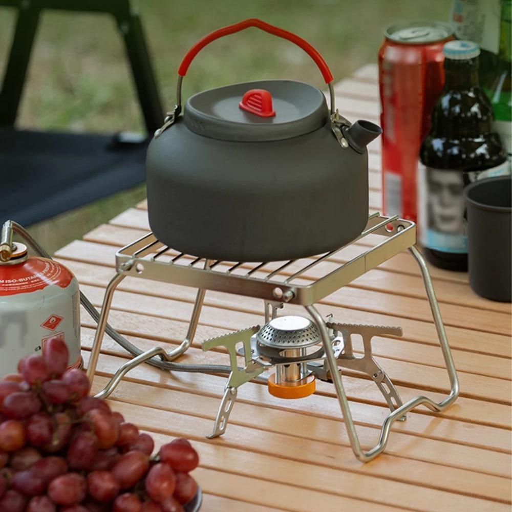 1 Stück Outdoor Tragbarer Grill Mini Edelstahl Klappbarer Gaskocher Ständer Topfgestell Grillpfannengestell Camping Zubehör