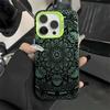 Mandala Totem Pattern Floral Case for iPhone 16 11 12 13 14 15 Pro Max XR 8 Plus Anti-Scratch Dual Layer Hard IMD Plastic Cover