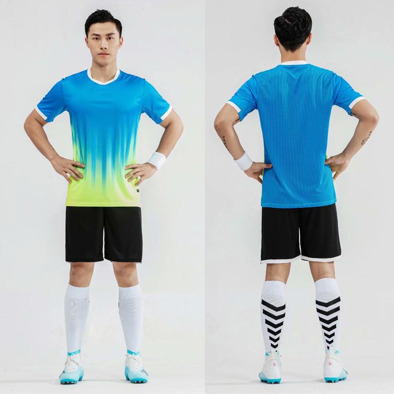 Football Uniform Collection Quick-drying and Breathable Childrens Short-sleeved Game Training Uniform Team Uniform Adult Bare Jersey with Prin