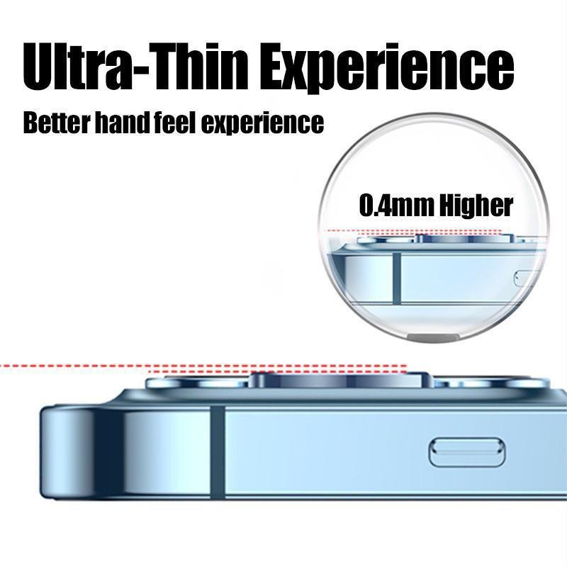 For IPhone 11/12/13/14 Pro Max Metal Ring Tempered Glass Camera Lens Protector