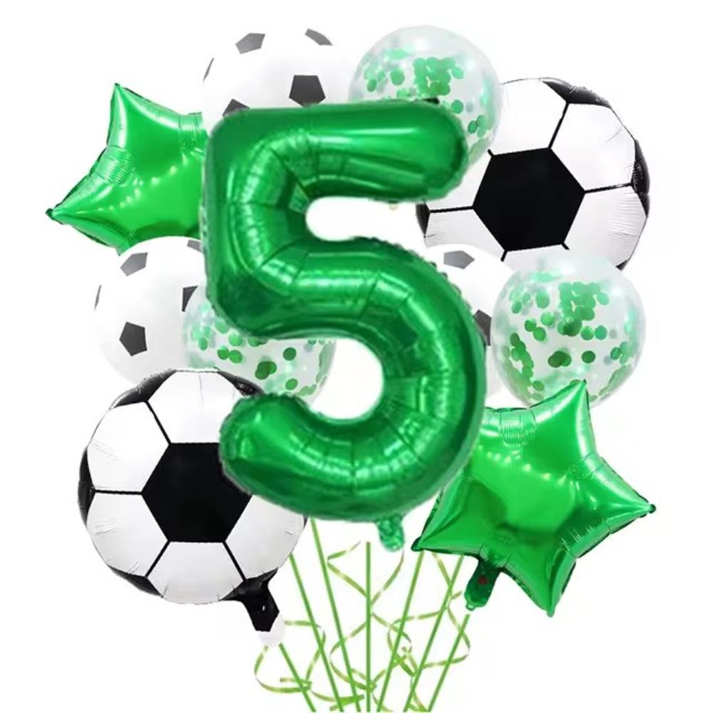 1 Set Helium Foil Globos Football Balloons Birthday Party Decorations Kids Boy 32Inch Green Number Ball Soccer Sports Supplies