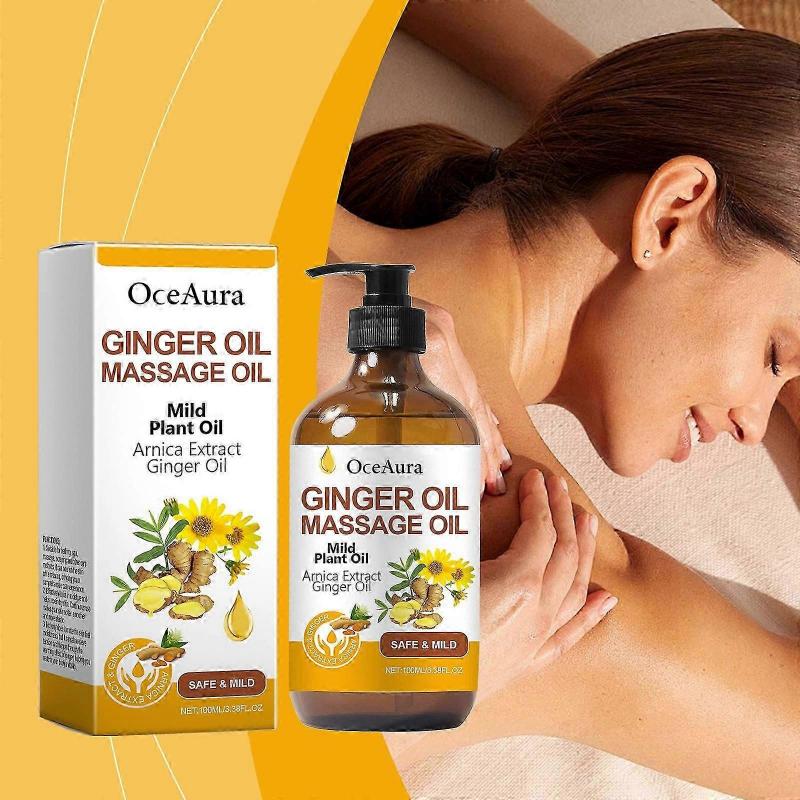 Ginger Oil, Ginger Massage Oil for Lymphatic Drainage, Natural Ginger Oil for Skin, Arnica Oil, Sore Muslce Massage Oil - Warming and Relaxing
