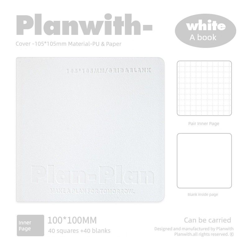 

Planwith Блокнот с карманным платком Коллекция дорожных штампов Этот набор памятных штампов для отметки времени в музее [Square Blank] white-white