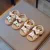 Sweet Children's Sandals Girl Summer Bowknot Fashion Kids Embroider Beach Shoes Fashion Versatile Toddlers Causal Flat Sandals