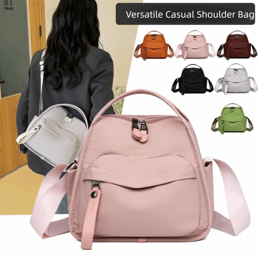Waterproof Women Crossbody Bag Large Capacity Solid Color Single Shoulder Bag Hand-held Lightweight Commuting Bag Travel