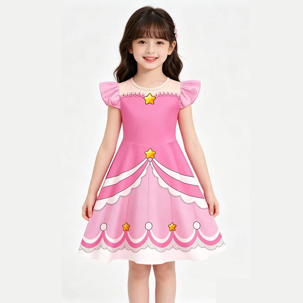 Girls Bobi Time Lily Cosplay Pink Dress With Mask Bag 110cm