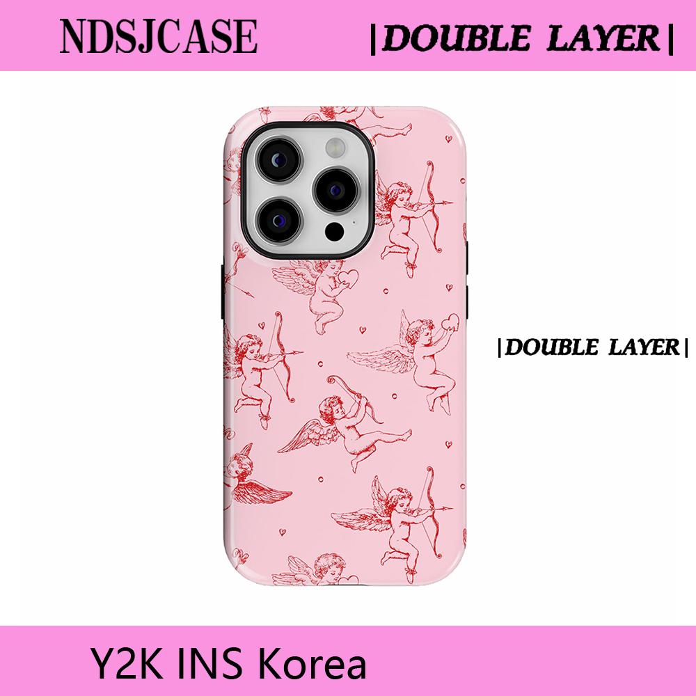 

Роскошный чехол Clmj SWAG Cupids для iPhone 17 16e 16 15 14 13 12 11 Air Pro Max Plus Магнитный Двухслойный Задний Чехол iPhone 13 Pro