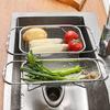 Stainless Steel Expandable Sink Colander with Mesh Design and Extendable Handles for Versatile Straining