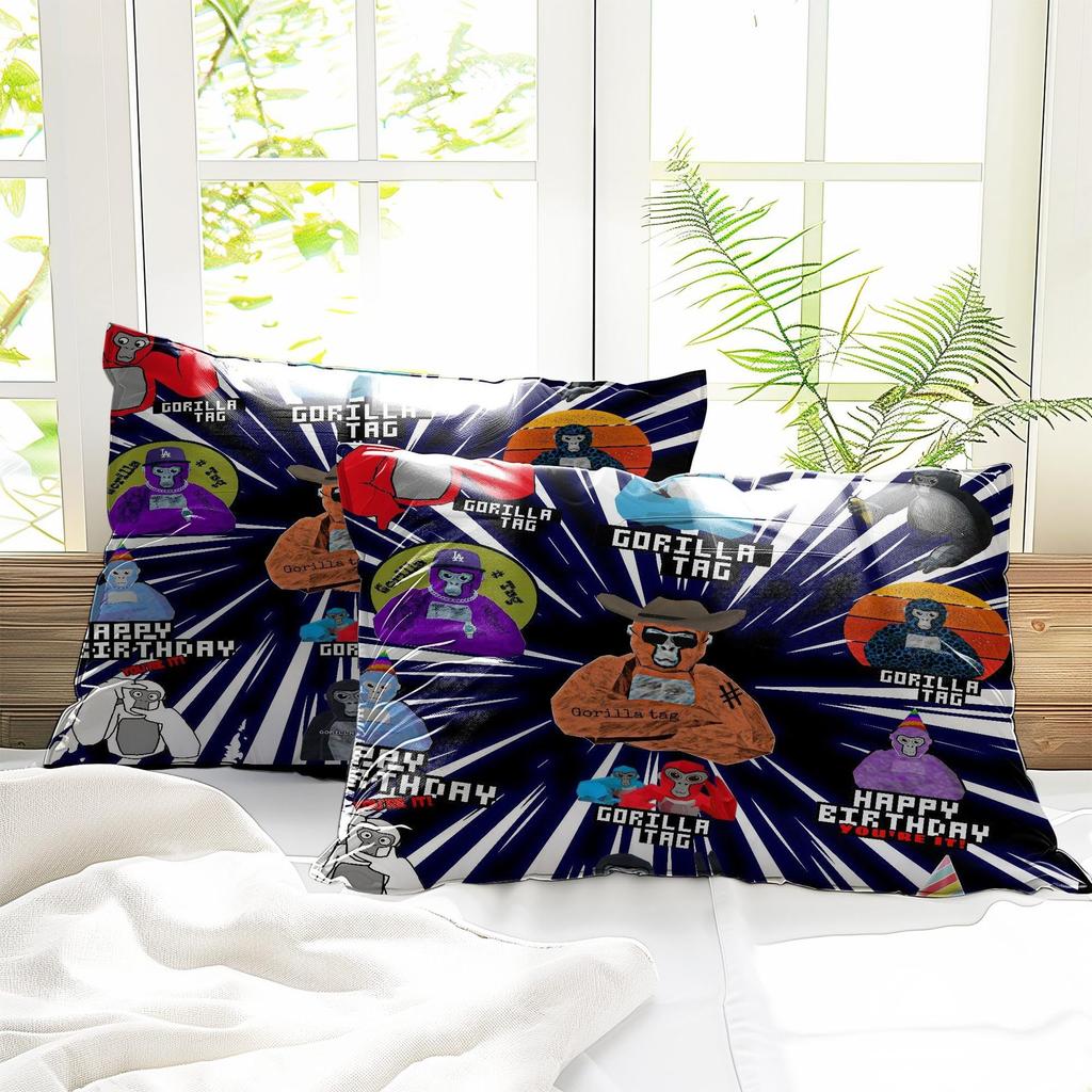 Gorilla Game Three-piece Quilt Cover 3D Digital Printing Bedding Set Bed Cover