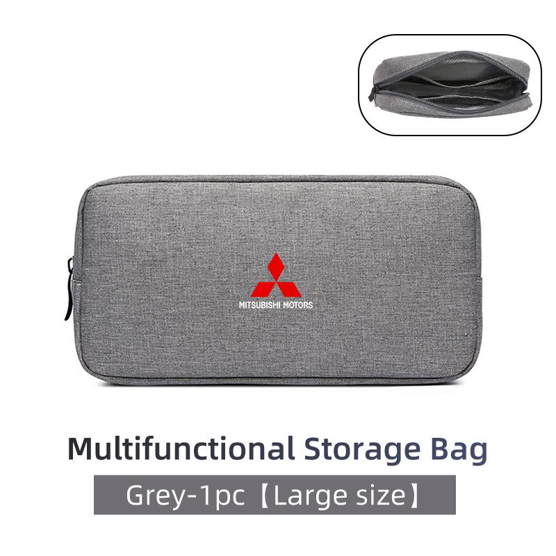 Car Digital Storage Bag USB Gadget Anti-dust Cable Pouch For Mitsubishi Outlander Pajero Sport Lancer EX ASX L200 Eclipse