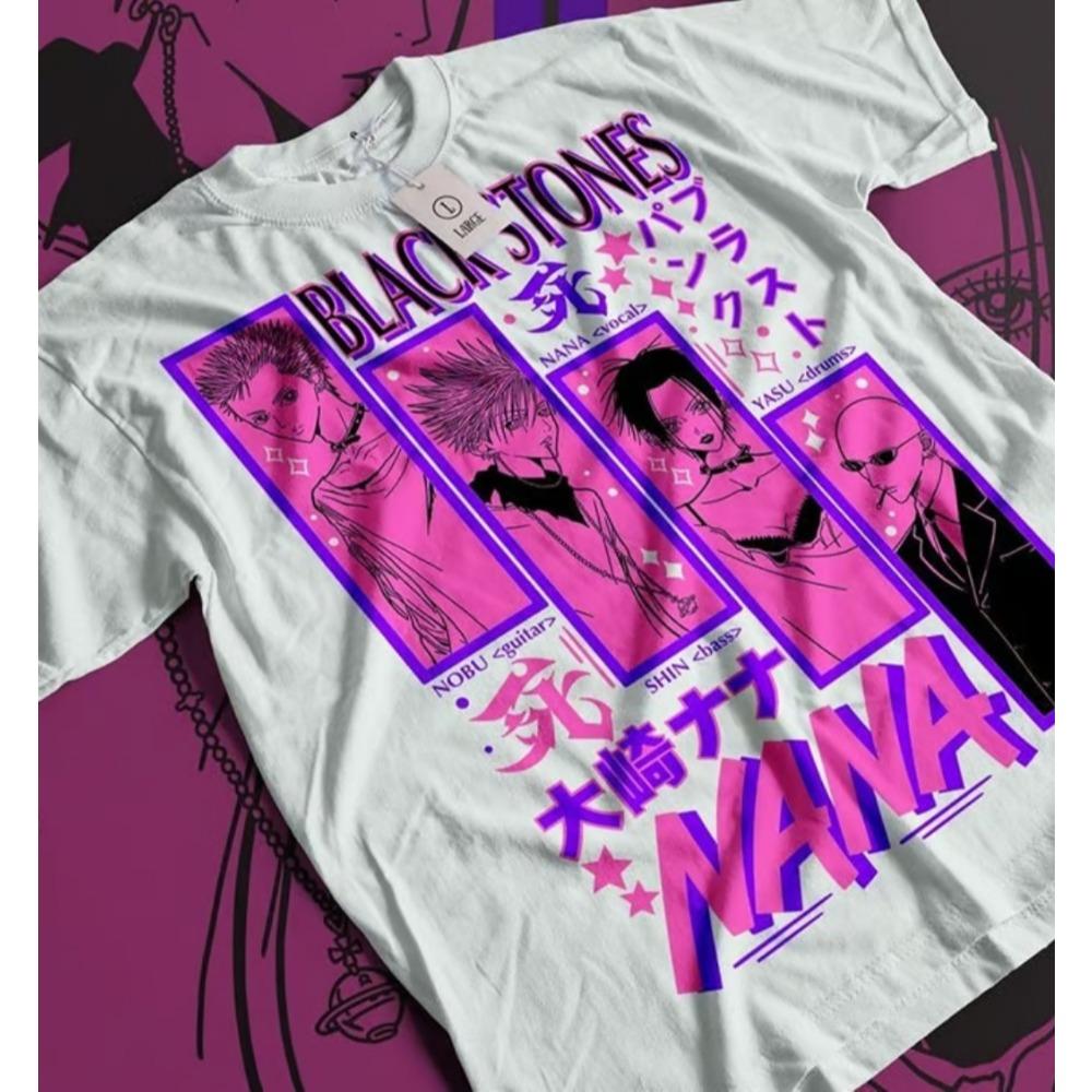 Summer Japanese Anime T-shirts Nana Osaki Men T-Shirt Black Stones Manga Anime Graphic Tee Shirt Funny Clothes for Men Women