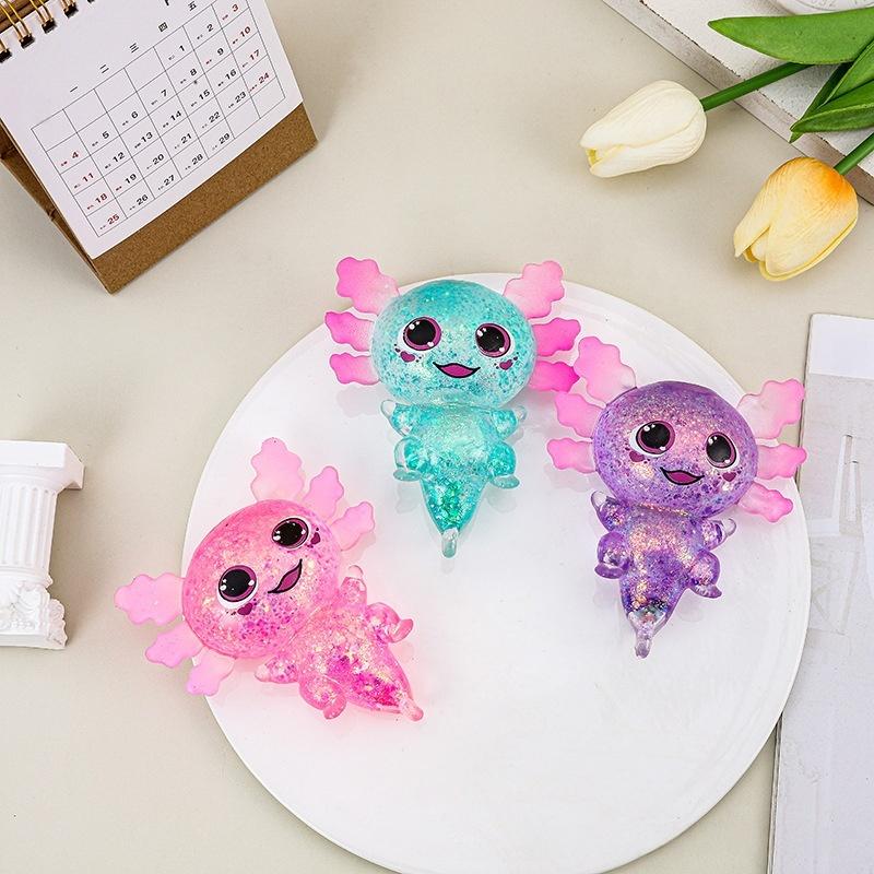 1Pcs Squishy Malt Sugar Stretchy Axolotl Fun Squeeze Birthday Supplies Colorful Salamander Maltose Fidgets Toy Anti-Anxiety Gift