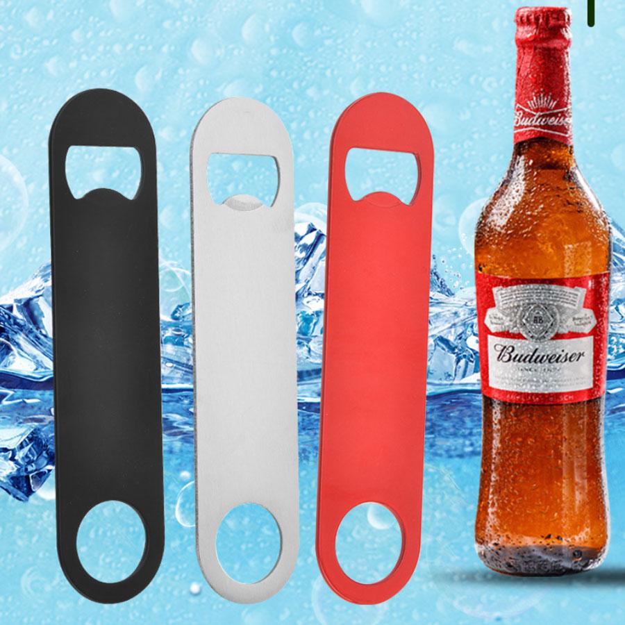 Flat Stainless Steel Beer Opener Portable Drink Bottle Opener Household Bar Accessory for Beer Soda Bottle Opening
