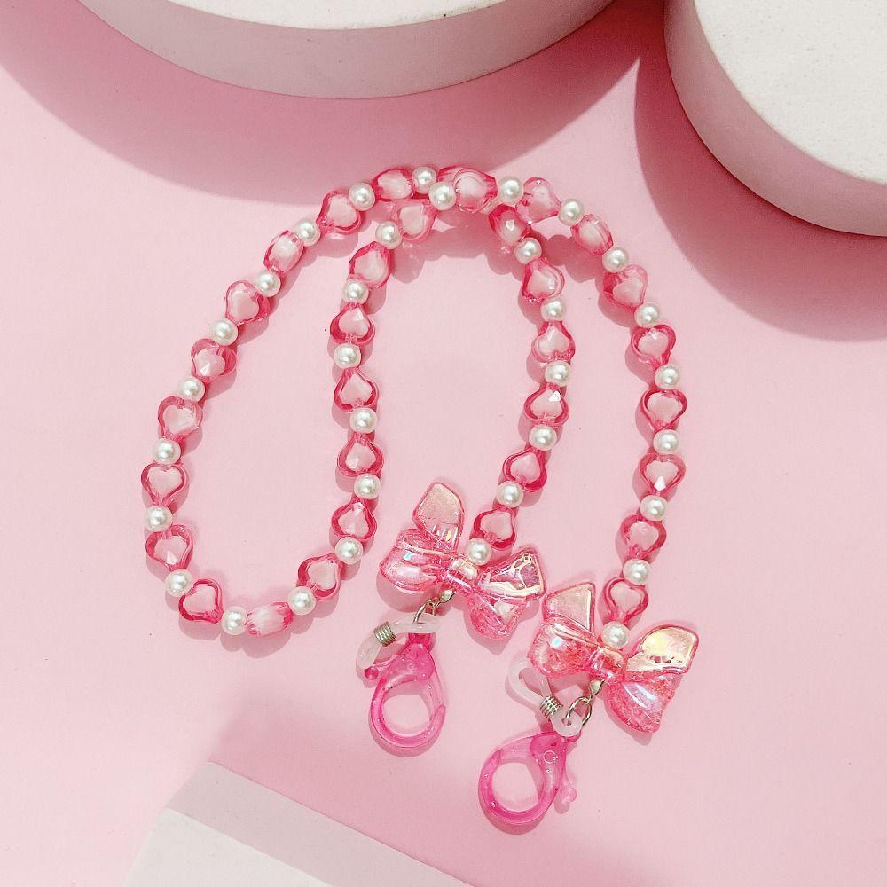 Módní Láska Perlový Řetízek na Brýle Roztomilý Řetízek na Masku Nová Visací Šňůrka s Mašličkou