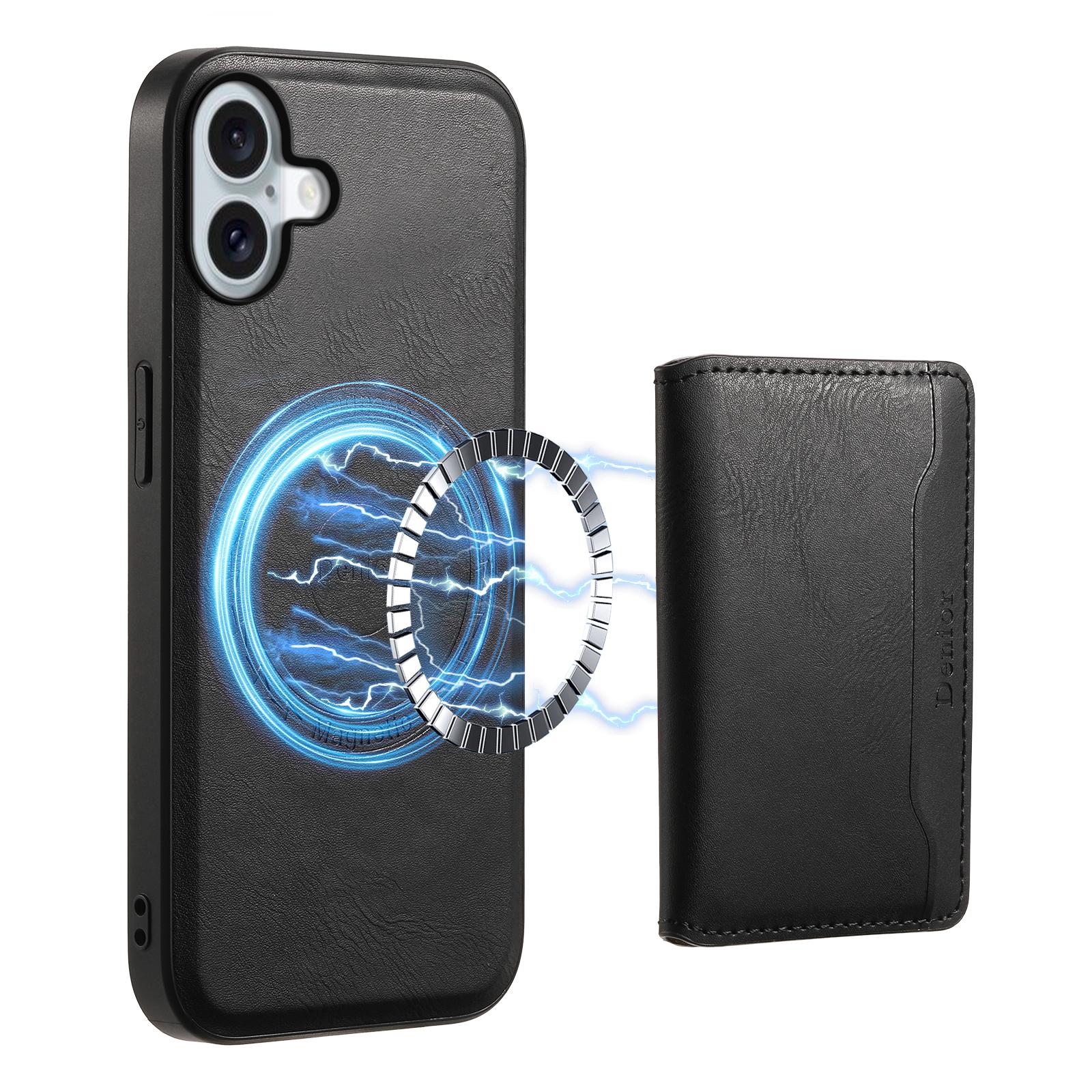 

DENIOR D12 For iPhone 16 Plus Magnetic Case Hybrid TPU+PC Phone Cover Black