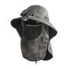 Solar Power Fisherman Hat With 3 Speed Fan Rechargeable Battery Face Neck Cover Sunproof Hat For Hiking Fishing