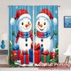 2pcs,Curtains Cute Snowmen Christmas Holiday_a (3) Contemporary Modern Curtains Semi-Sheer Curtains Decorations Outdoor Use for