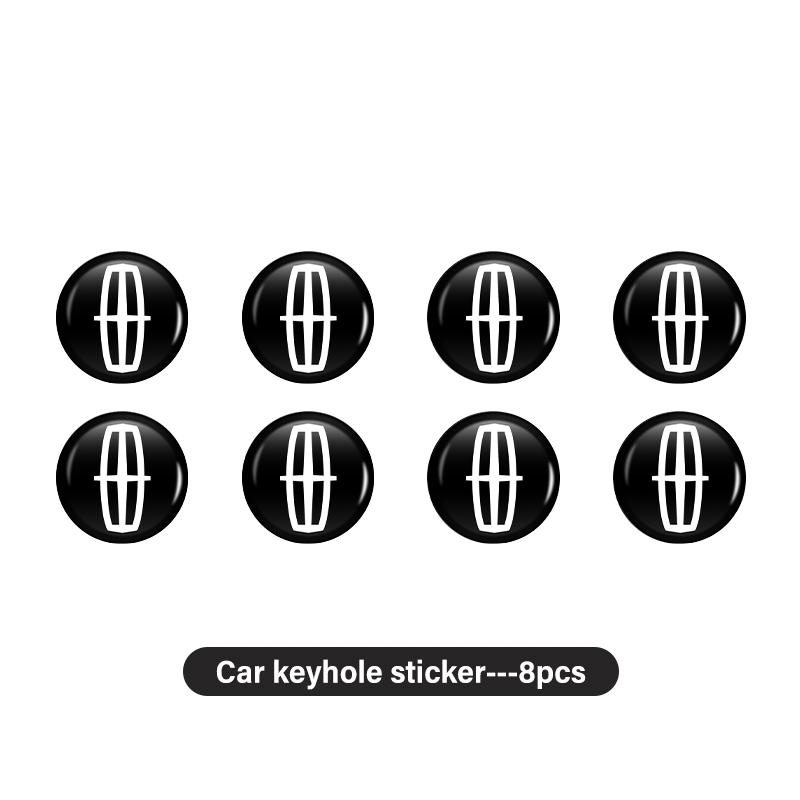 8pcs Car Door Lock Keyhole Sticker Decoration Anti-blocking Cover For Lincoln Aviator Navigator Continental Nautilus Corsair wdt8