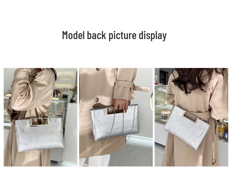 2025 Ladies Crocodile Pattern Crossbody Chain Evening Handbag: High-Quality European & American Fashion