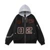 Mens Winter Embroidered Baseball Cotton Jacket American Style Pilot Streetwear Outerwear