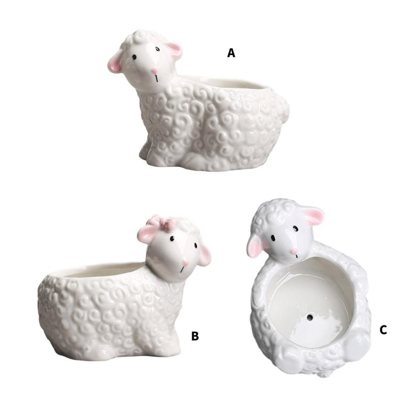 Artistic Animal Molded Earthenware Flower Container Exemplary For Succulents Small Bushes Desktop Decoration And Storage Planner