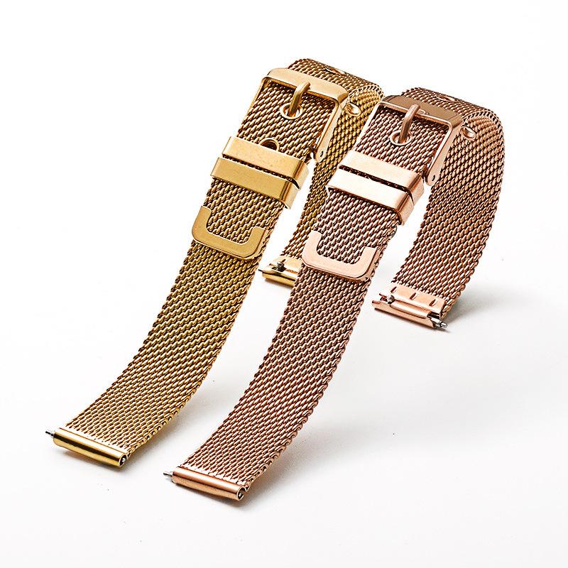 Stainless Steel Milanese Watch Strap with Pin Buckle, 06 Line Mesh Band, Adjustable for Men and Women, 10-22mm.