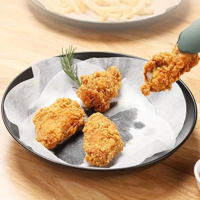 50/100pcs Food Grade Oil Absorbing Paper, Reduces Grease In Fried Foods & Soups, Round Kitchen Filter Paper for Healthy Cooking