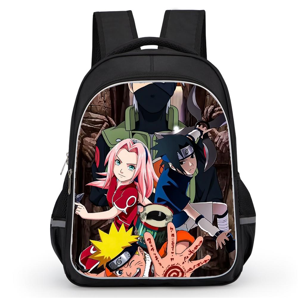 NARUTO Anime Pupil Everyday Backpack, Dual Closure Pockets, Durable 16-inch Lightweight Design Suitable for Youth Boys & Girls Age 5-11