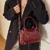 Faux Leather Solid Color Large Capacity Hobos Shoulder Bags for Women High Quality Versatile Undearm Ruched Handle Bags