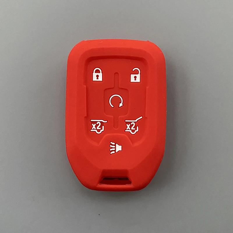 Silicone Car Key Cover Case Fob For Chevrolet Suburban Silverado GMC Terrain Yukon Tahoe Sierra Smart Auto Accessories Key Ring