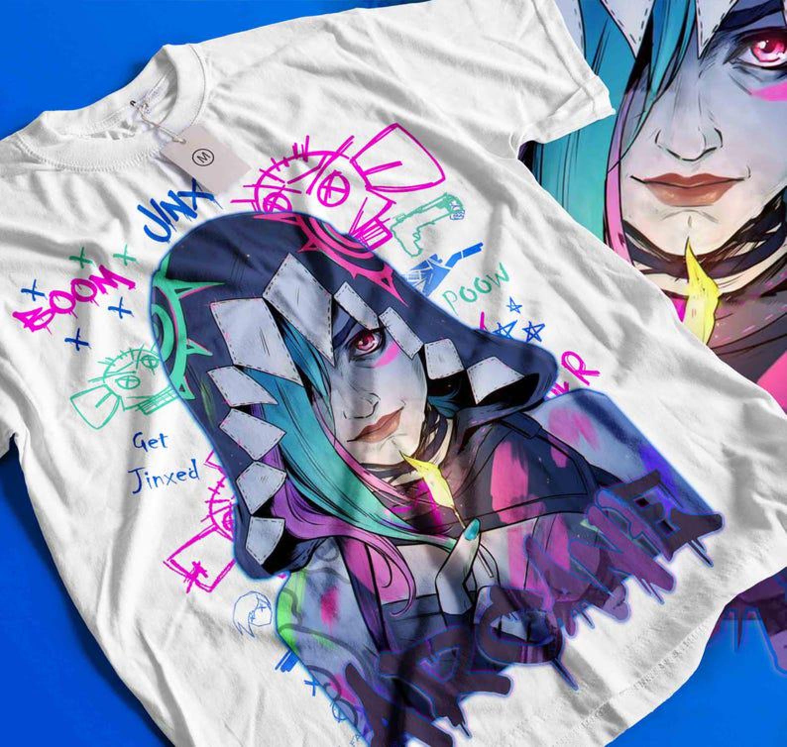 Jinx Arcane T-Shirt, Gaming T-Shirt, Gaming Legend Apparel, Video Game T-Shirt, Moba Game T-Shirt, LOL T-Shirt, Gamer T-Shirt, Game Lover 4XL