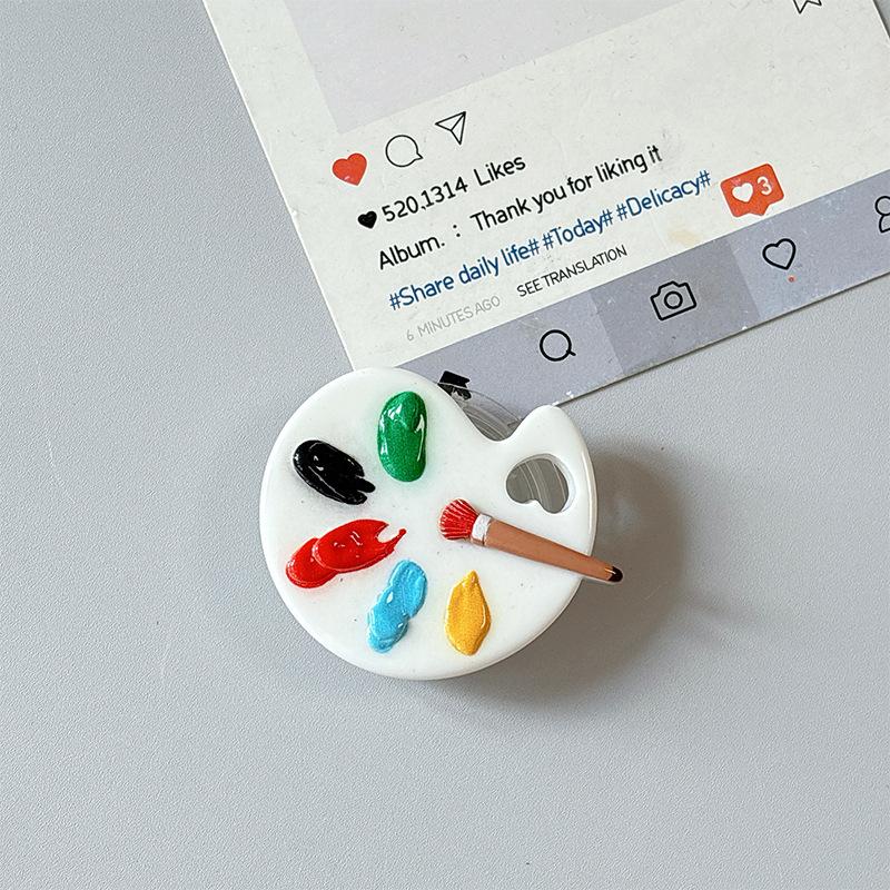 

Mini Paint Palette Paste Magnetic Desktop Mobile Phone Airbag Holder Telescopic Dopamine Decoration Girl Ring